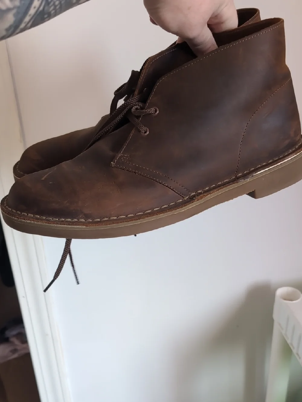 Clarks Shepton Chukka Boot Men's Size 10 Brown Smooth Leather